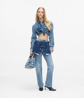 KarlLagerfeld Denim Buckle Shoulder Bag Standard Blue Denim