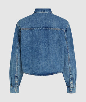 KarlLagerfeld Denim Buckle Bowling Bag Standard Blue Denim