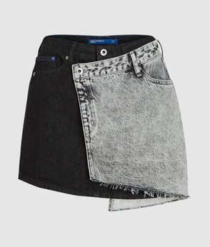 KarlLagerfeld Denim Hobo Shopper Black Denim-Grey Denim