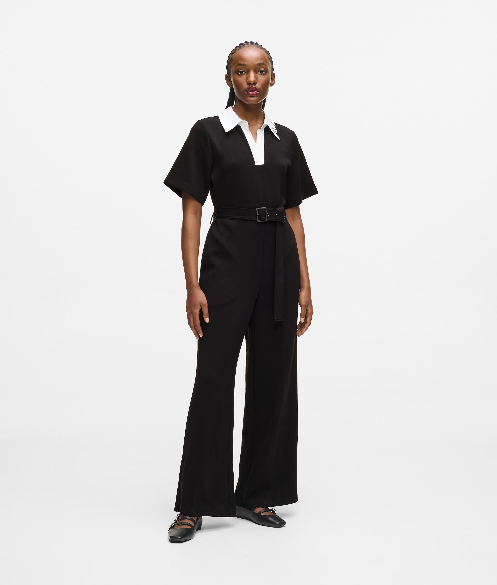 Karl Lagerfeld Signature Collar Jumpsuit Black