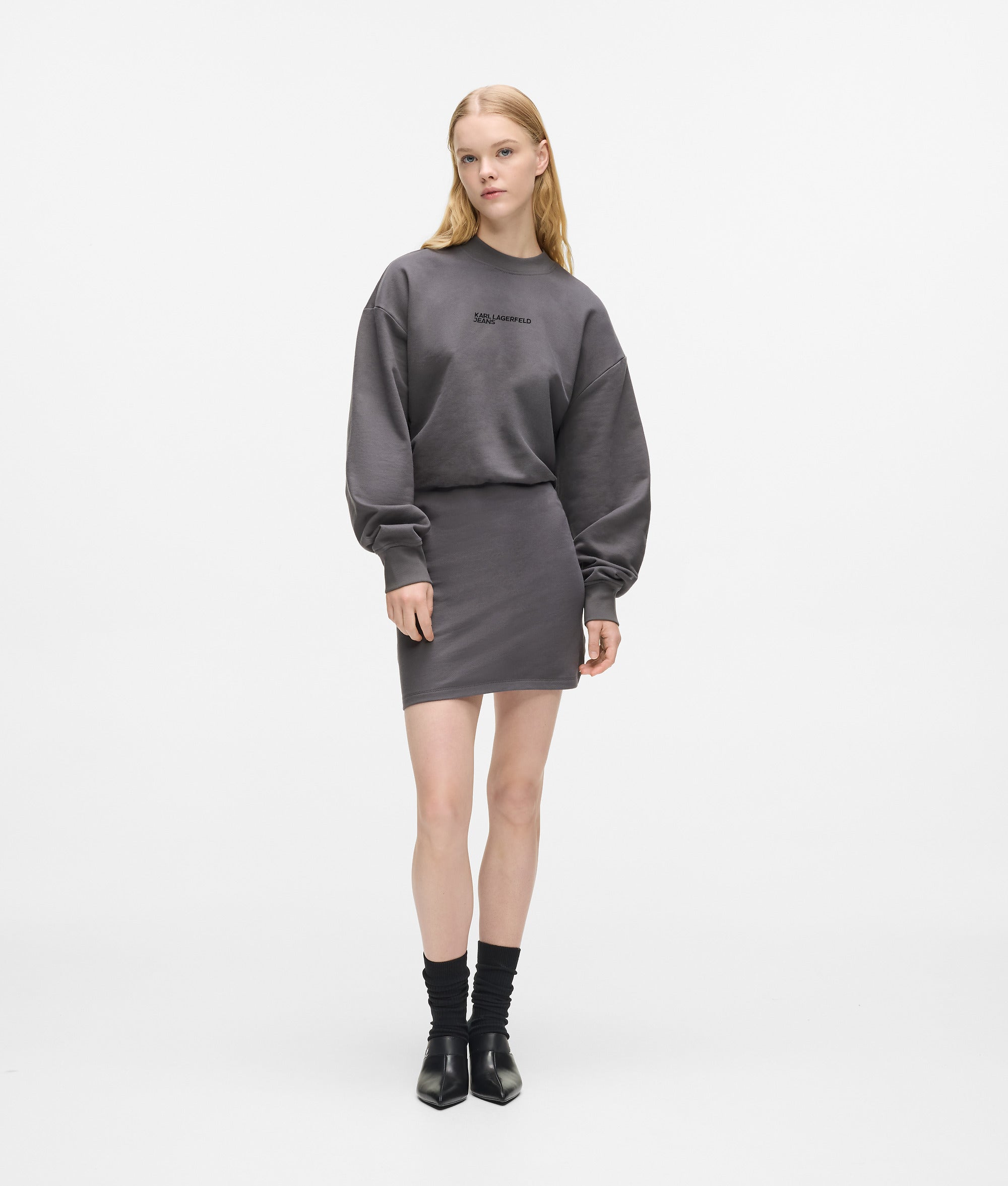 Karl Lagerfeld Blouson Sweat Dress Magnet