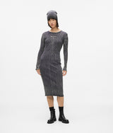 Karl Lagerfeld Ribbed Long-Sleeved Dress Washed Black