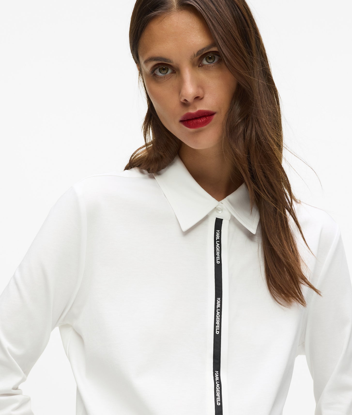 Karl Lagerfeld Logo Tape Shirt White