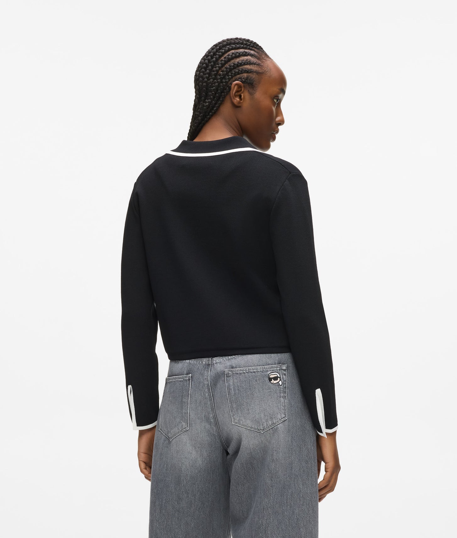 Karl Lagerfeld Tailored Cardigan Black/White