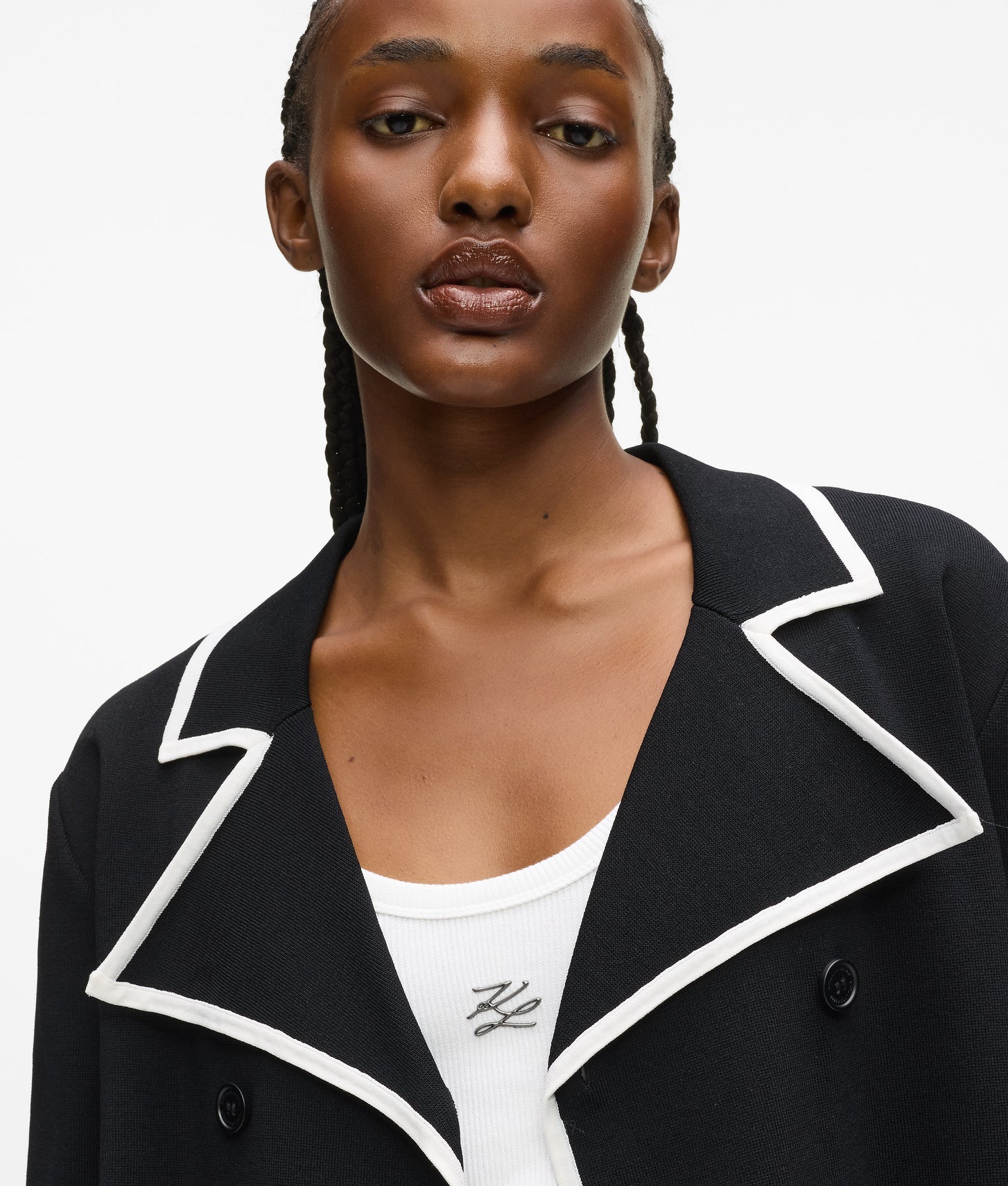 Karl Lagerfeld Tailored Cardigan Black/White