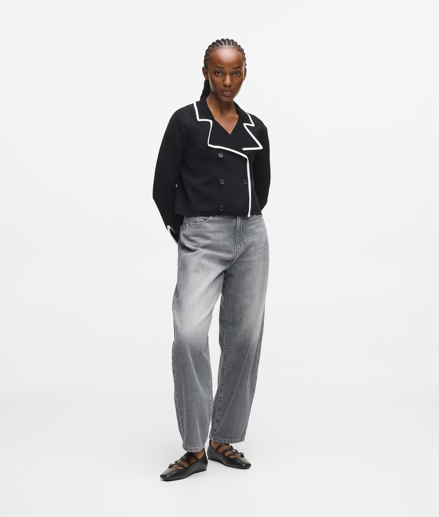 Karl Lagerfeld Tailored Cardigan Black/White
