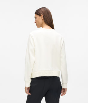 Karl Lagerfeld Bouclé Vest Cannoli Cream