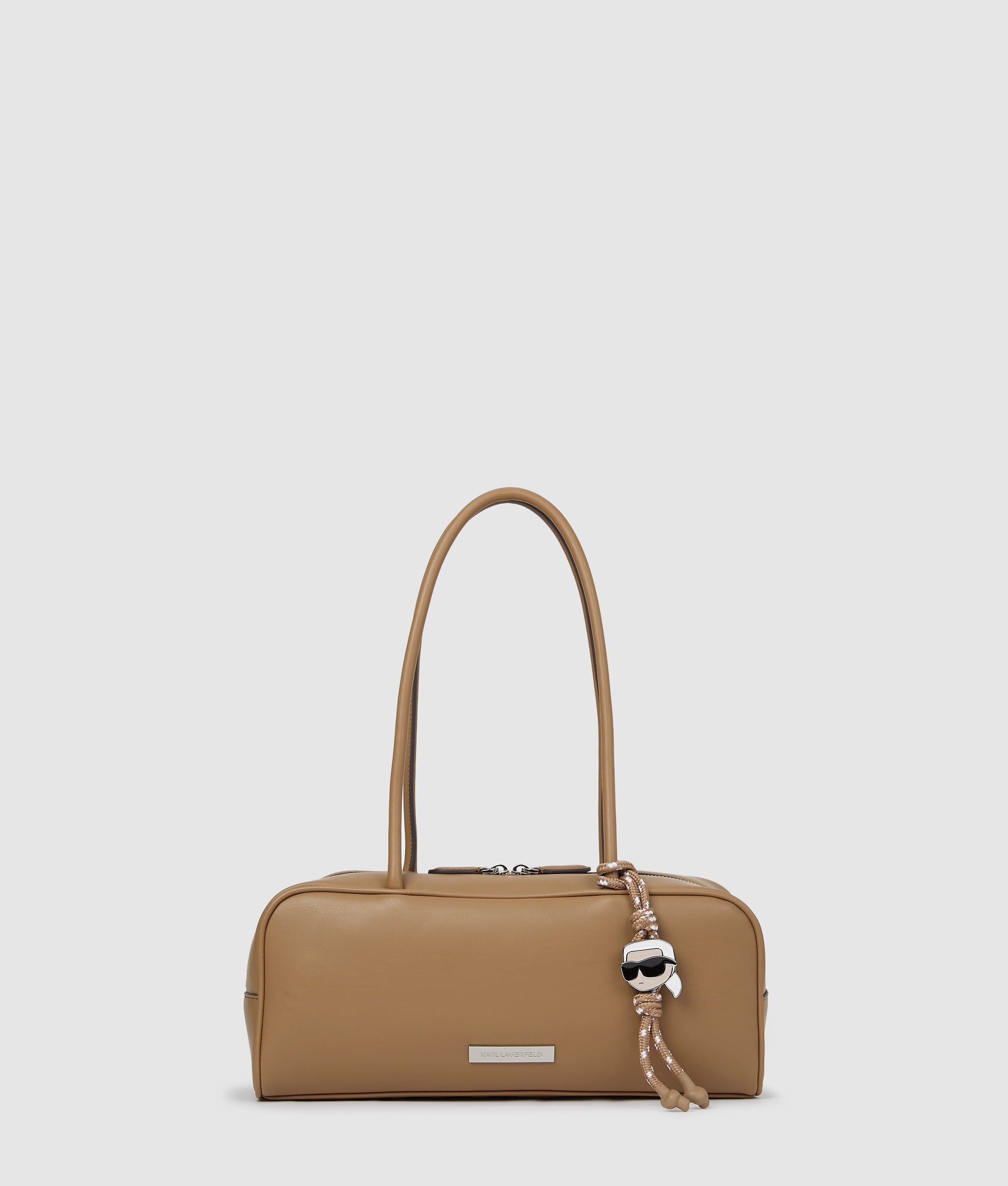 KarlLagerfeld Ikon Smooth Rectangular Bag Mushroom Brown