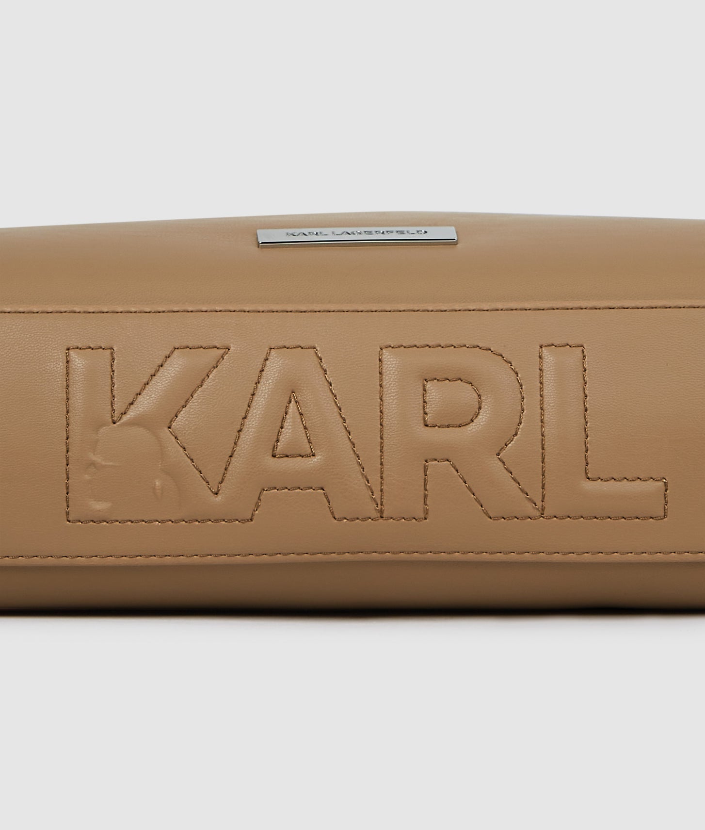 KarlLagerfeld Ikon Smooth Rectangular Bag Mushroom Brown