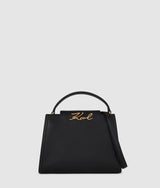 KarlLagerfeld Ksignature Medium Top Handle Bag Black/Gold