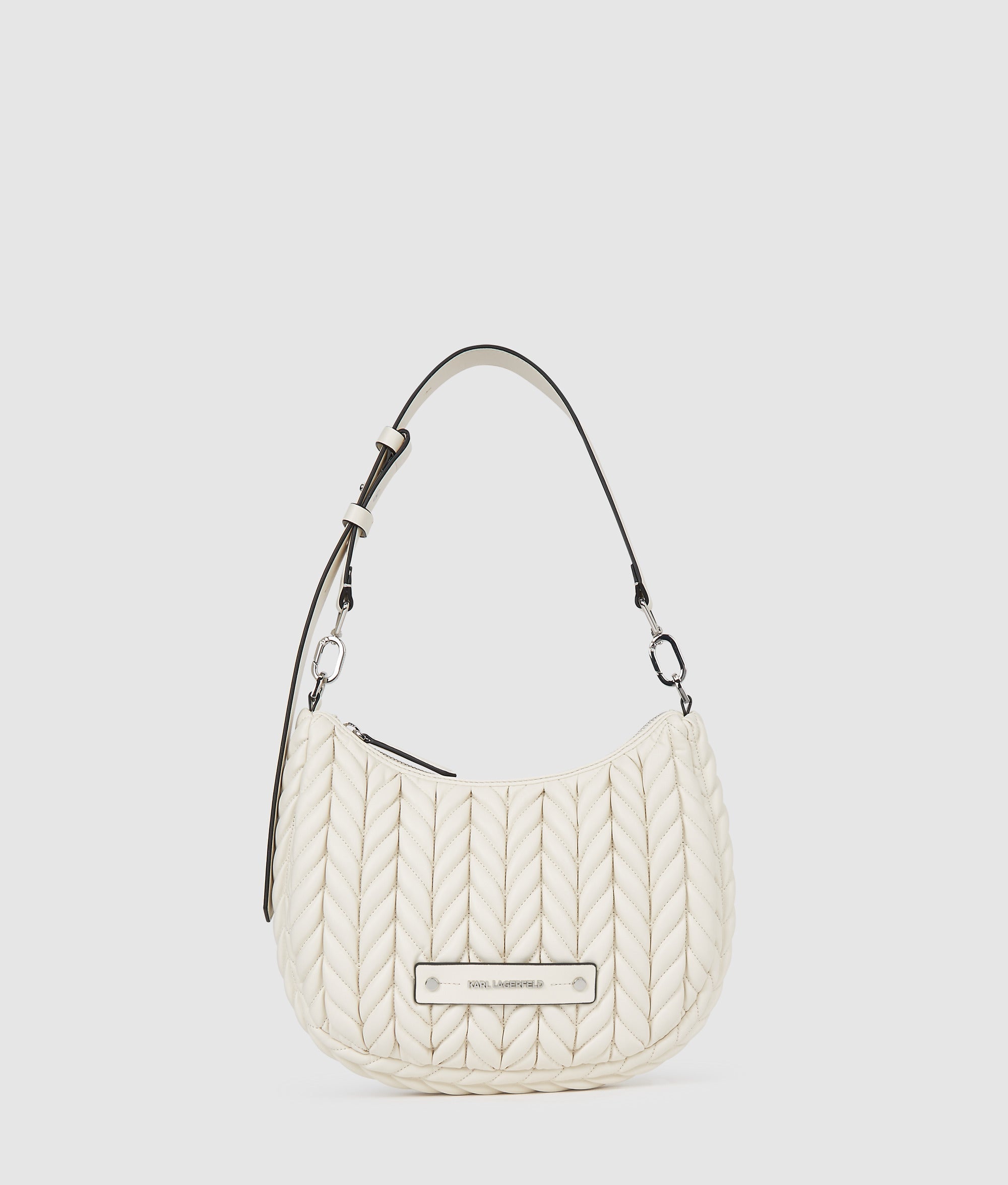 KarlLagerfeld Kweave Small Hobo Bag Off White