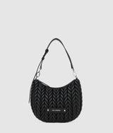 KarlLagerfeld Kweave Small Hobo Bag Black-Nickel