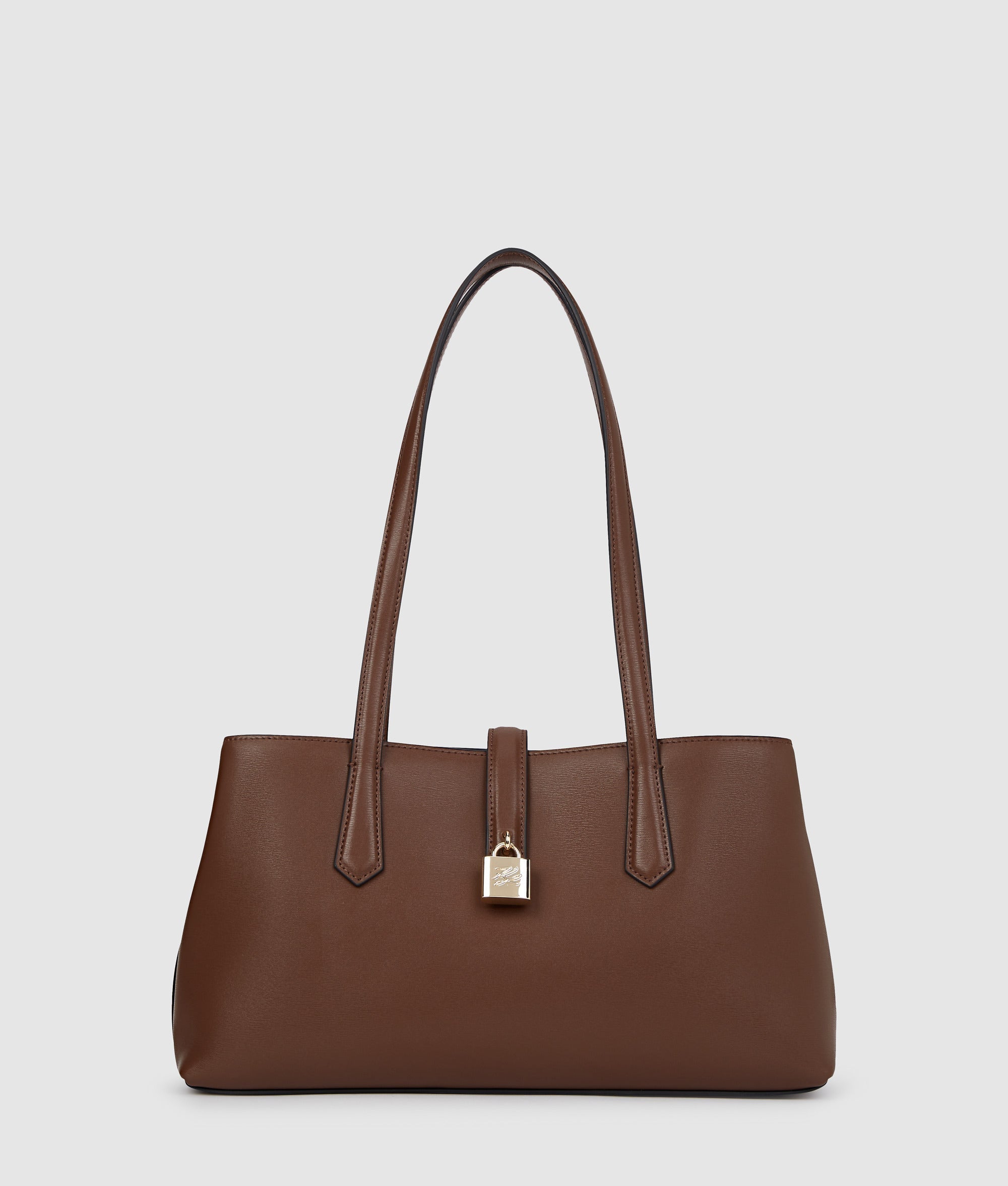 KarlLagerfeld Kautograph Padlock Tote Bag Dark Friar Brown