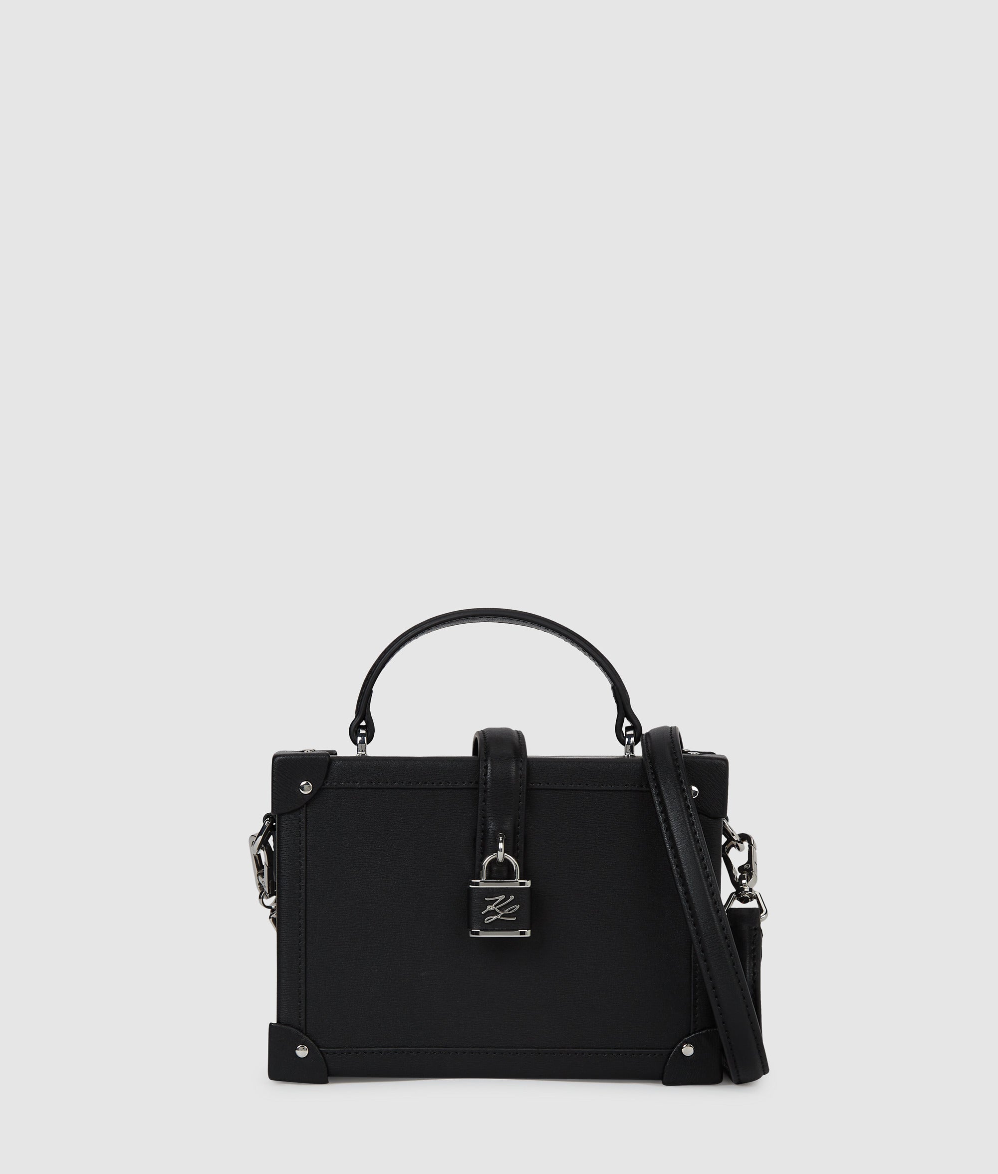 KarlLagerfeld Kautograph Padlock Trunk Bag Black-Nickel