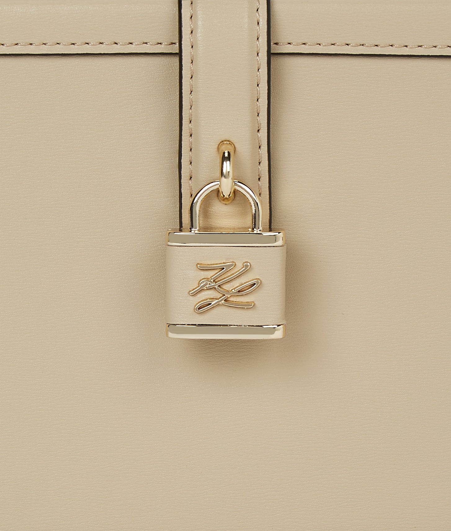 KarlLagerfeld Kautograph Padlock Trunk Bag Safari