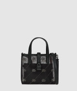 KarlLagerfeld Kautograph Padlock Rhinestone Tote Bag Black Embellishment
