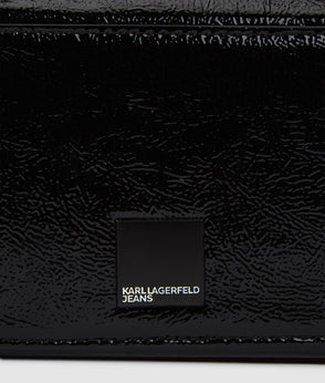 Karl Lagerfeld Denim Panel Blazer Washed Black-Black