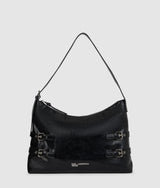 KarlLagerfeld Large Buckle Shoulder Bag Black