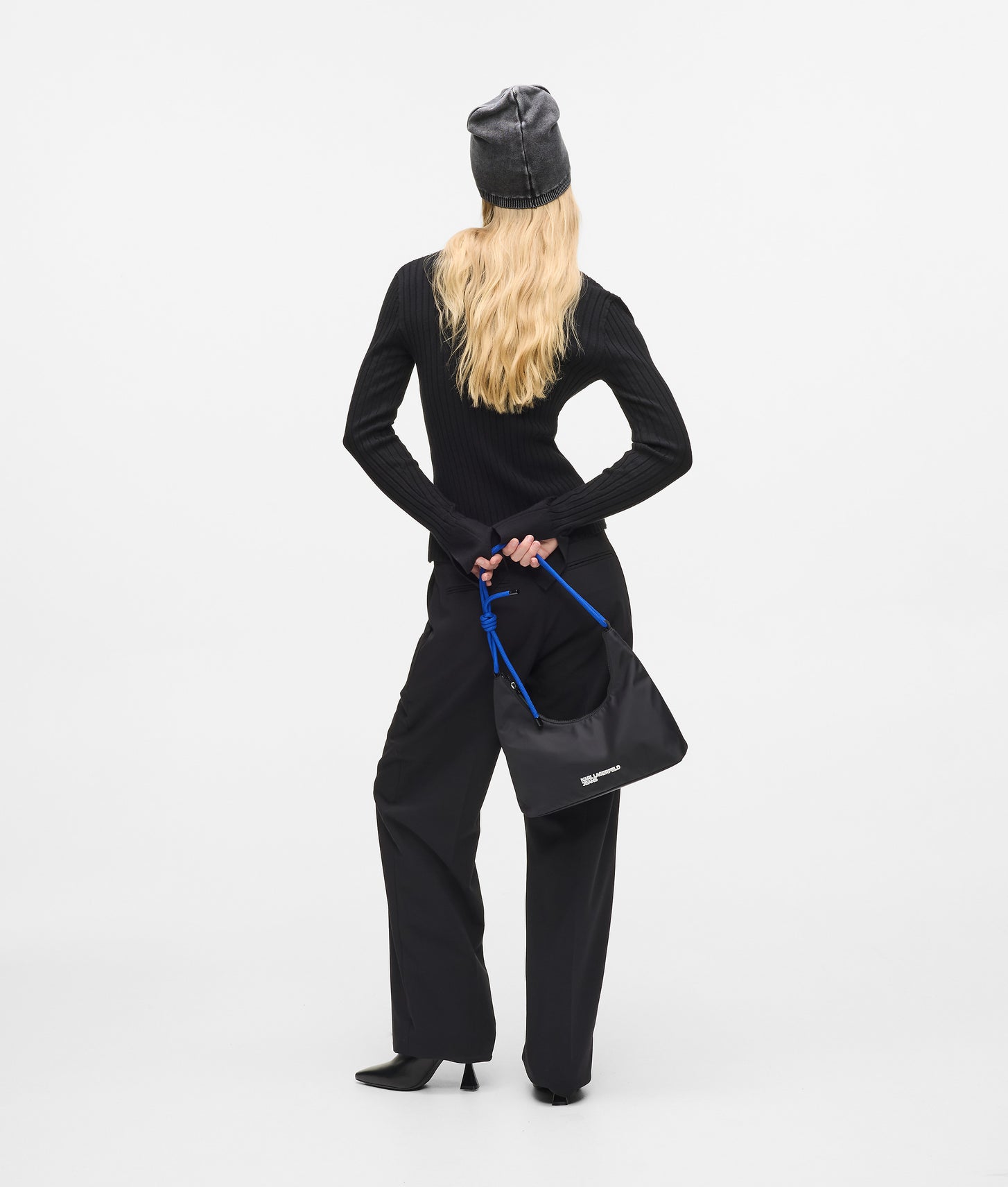 KarlLagerfeld Cord Nylon Shoulder Bag Black