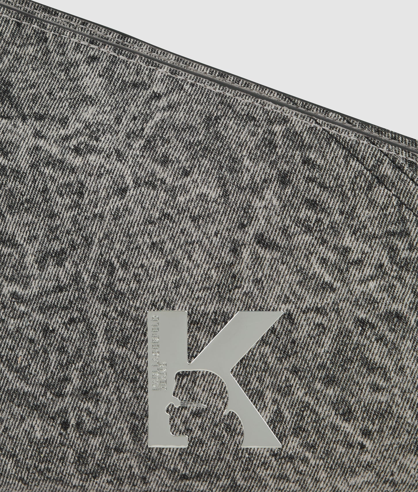KarlLagerfeld Geo Denim Shoulder Bag Washed Black
