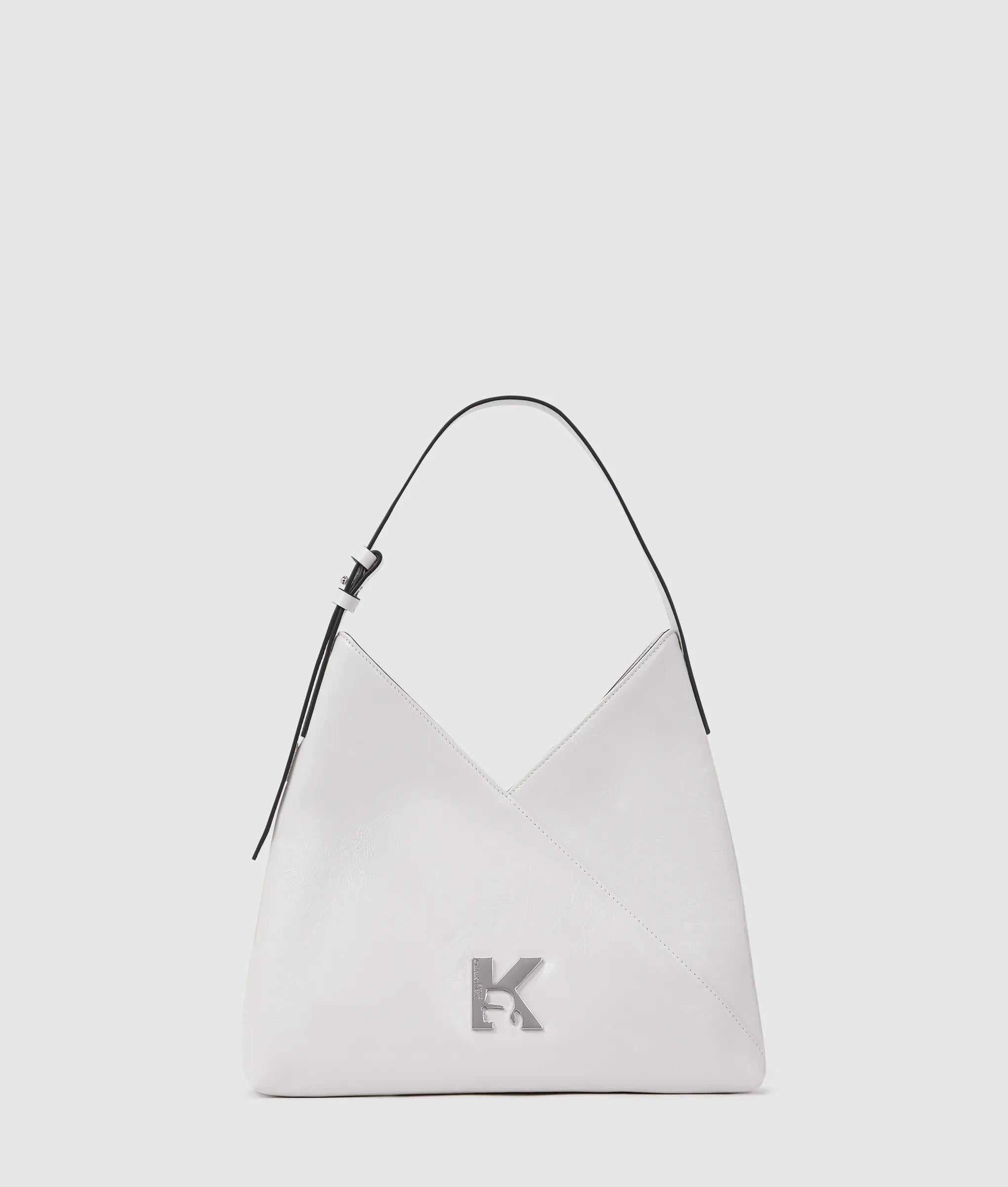 KarlLagerfeld Geo High-Shine Tote Bag Off White