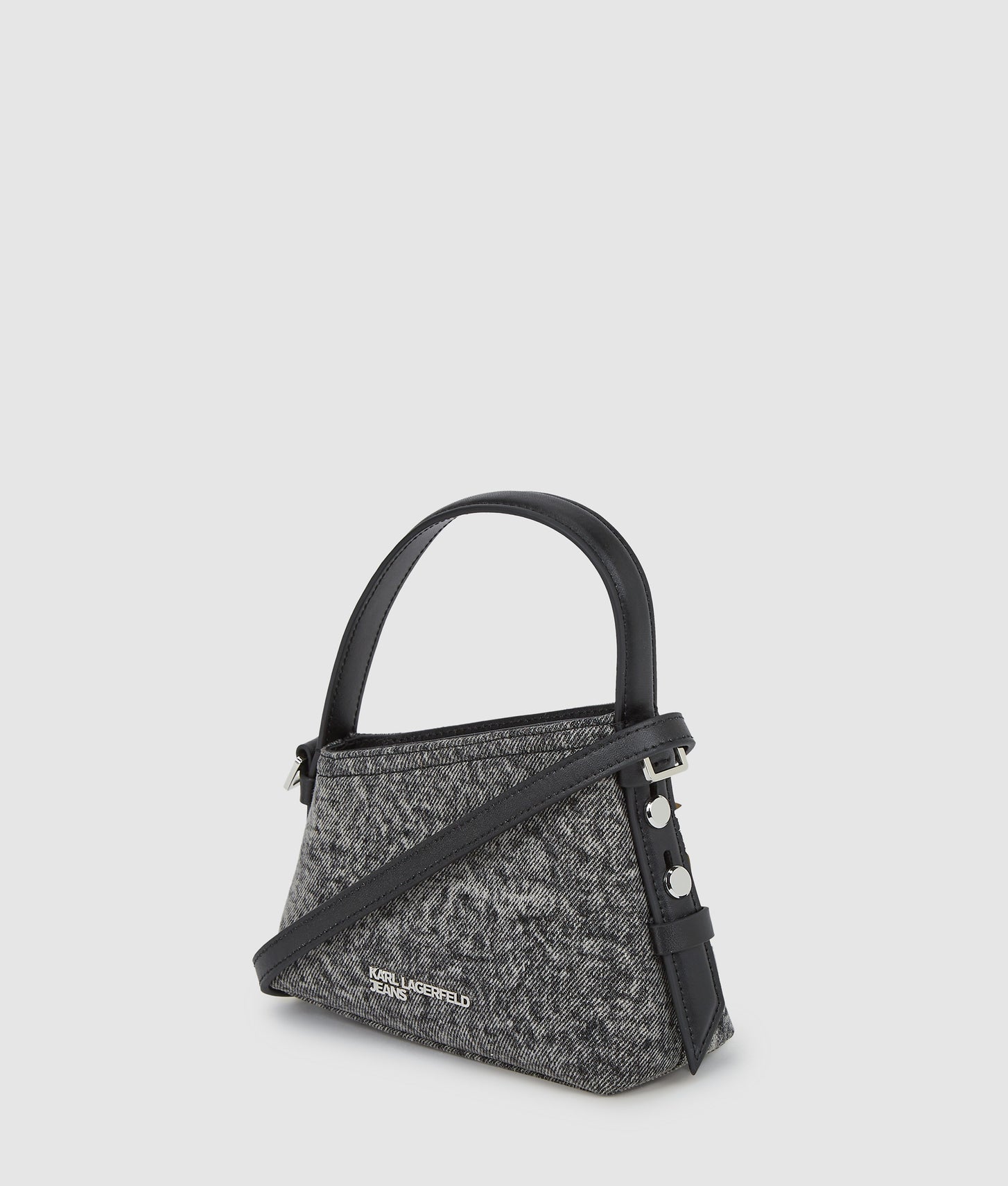 KarlLagerfeld Geo Mini Denim Crossbody Bag Washed Black