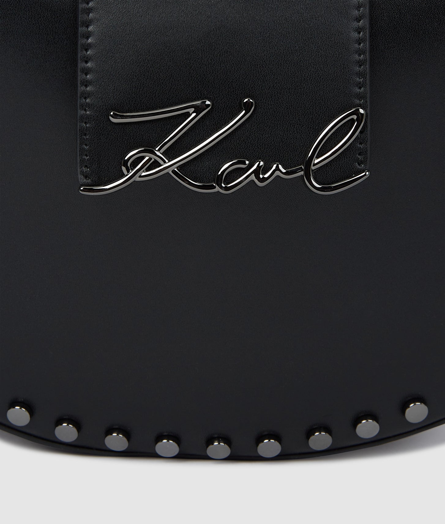 KarlLagerfeld Ksignature Studded Moon Bag Black Embellishment