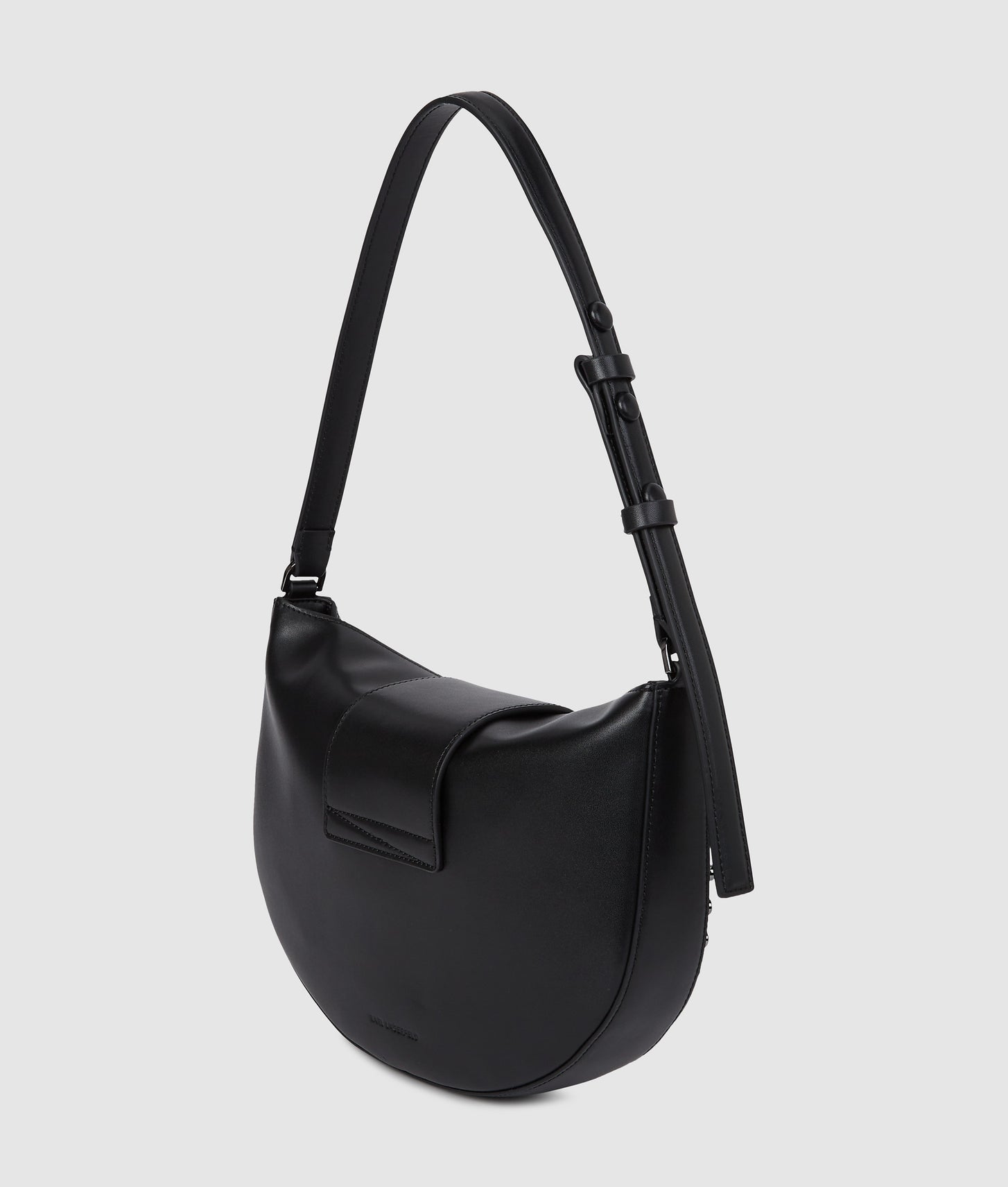 KarlLagerfeld Ksignature Studded Moon Bag Black Embellishment