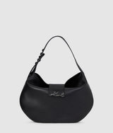 KarlLagerfeld Ksignature Oversized Moon Bag Black-Nickel