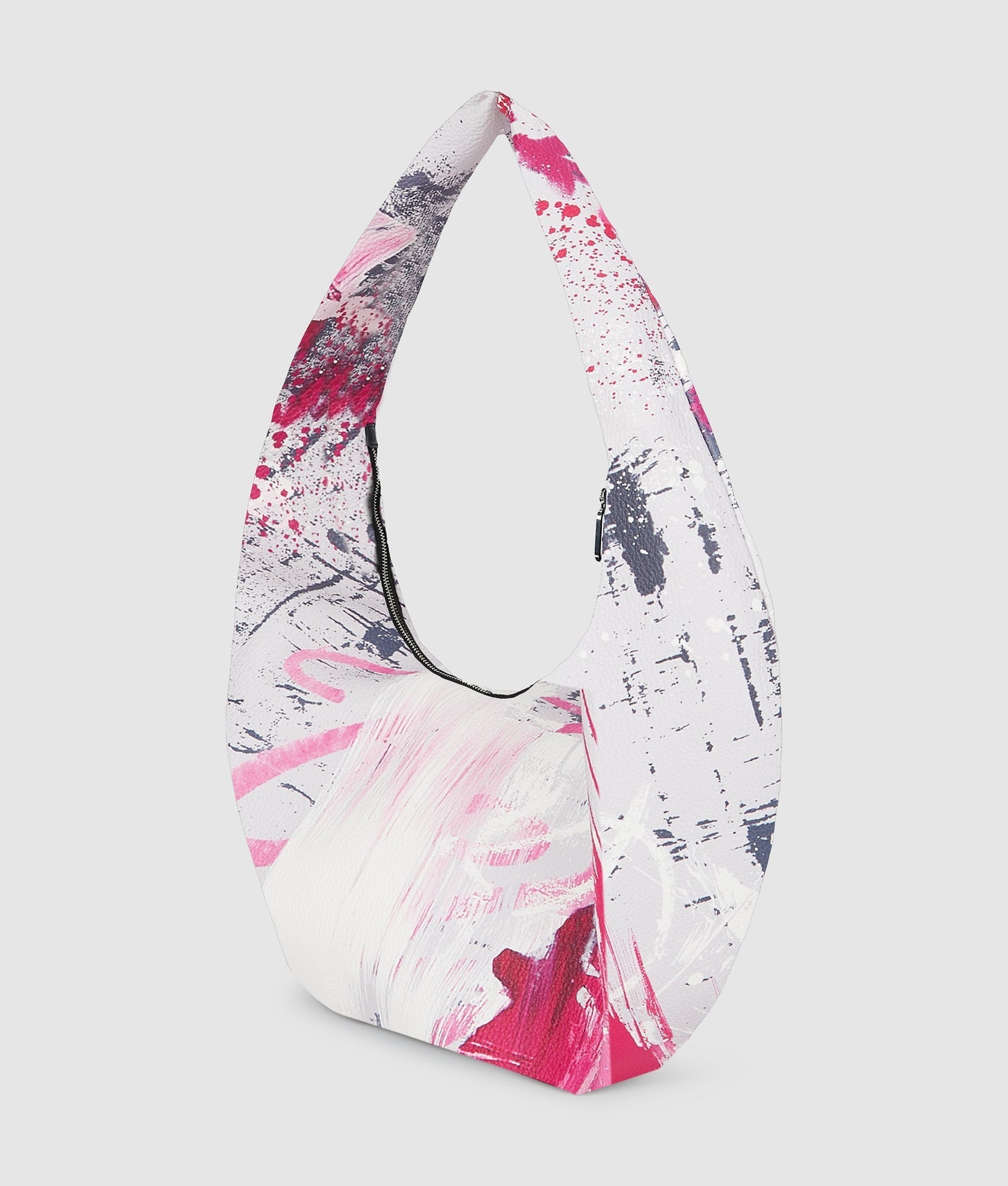KarlLagerfeld Large Painters Print Hobo Bag Painters Print Pink All Over Print