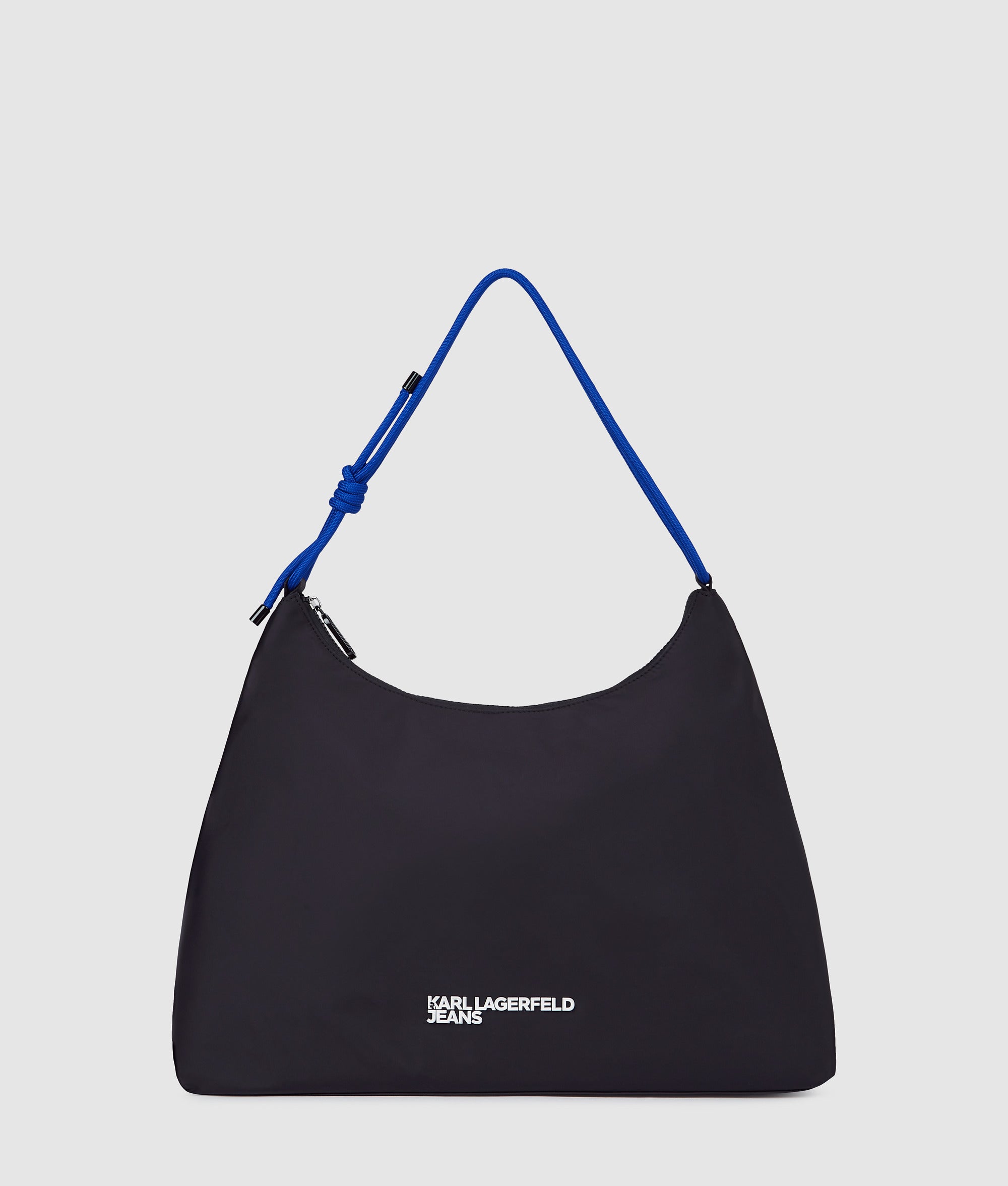 KarlLagerfeld Large Cord Nylon Shoulder Bag Black