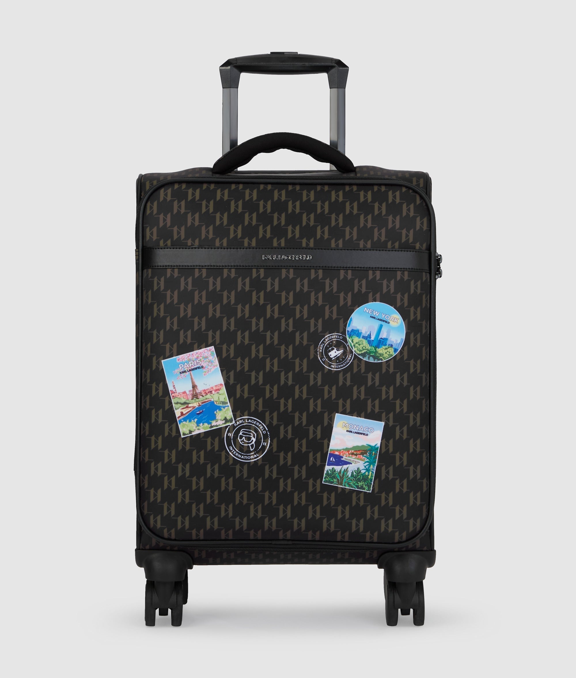 KarlLagerfeld Ikon Monogram Trolley Case Brown-Monogram