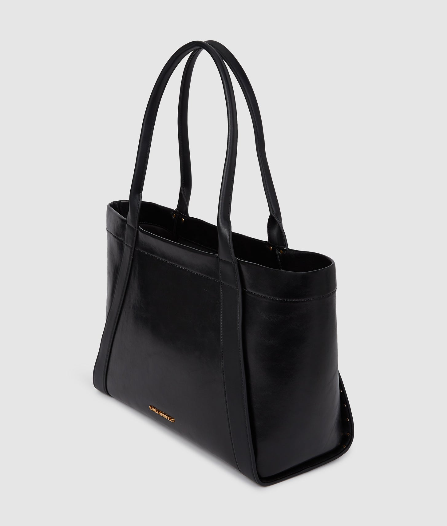 KarlLagerfeld Kville Medium Studded Tote Bag Black/Gold