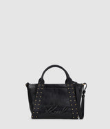 KarlLagerfeld Kville Small Studded Tote Bag Black/Gold