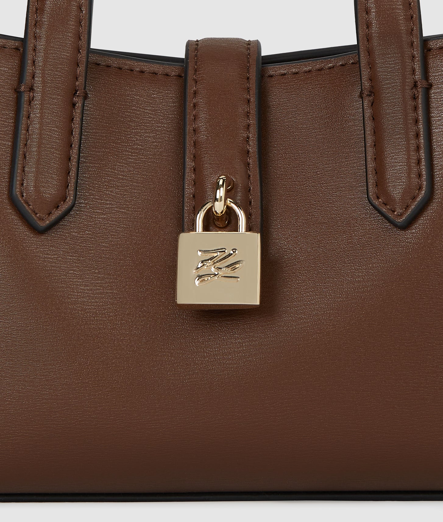 KarlLagerfeld Kautograph Padlock Mini Shoulder Bag Dark Friar Brown