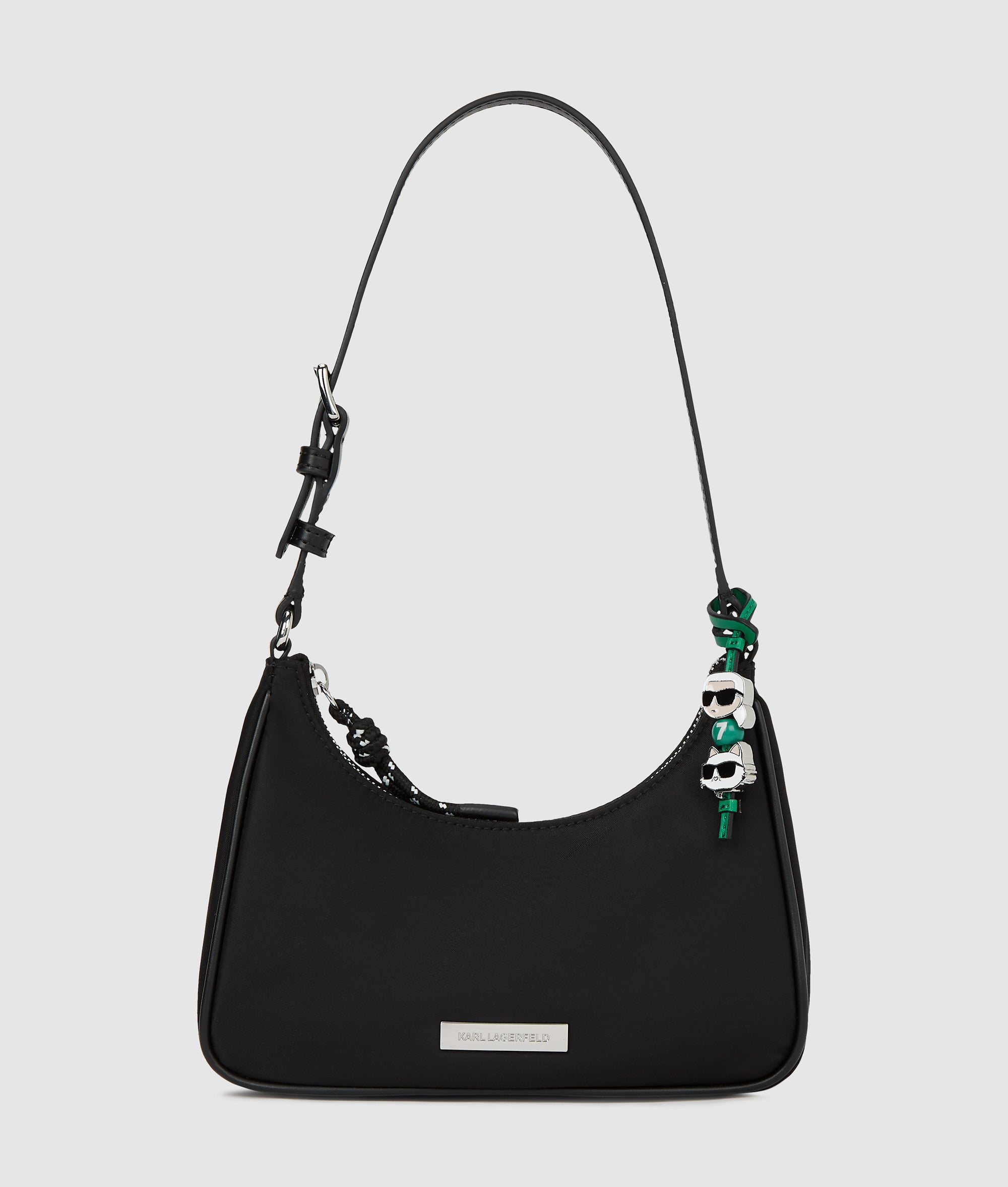 KarlLagerfeld Ikon Nylon Mini Shoulder Bag Black