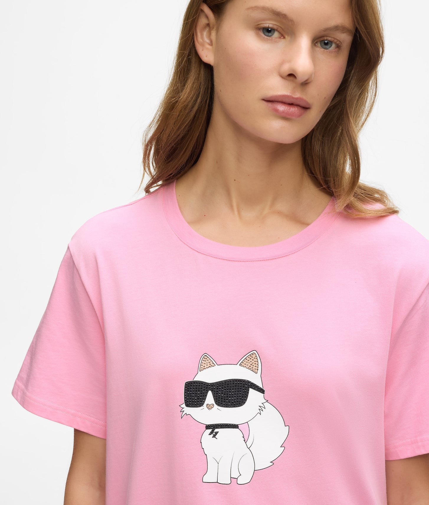 Karl Lagerfeld Ikon Rhinestone Pajama Dress Begonia Pink