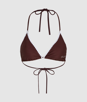 KarlLagerfeld Kautograph Crochet Hobo Bag Natural