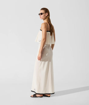 KarlLagerfeld Signature Macramé Beach Bag Natural/Black