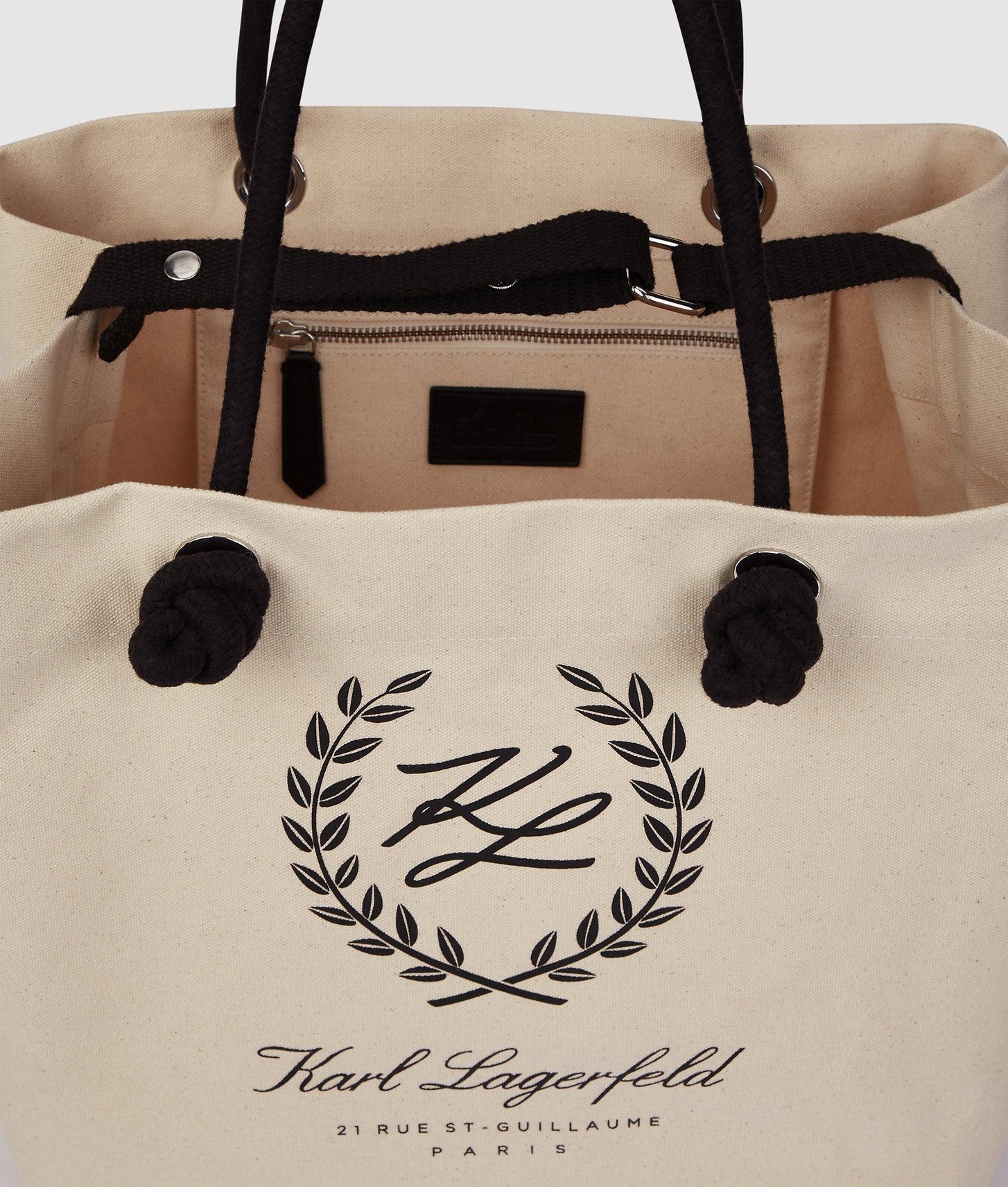 KarlLagerfeld Hotel Karl Crest Beach Bag Natural