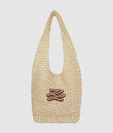 KarlLagerfeld Kautograph Crochet Hobo Bag Natural