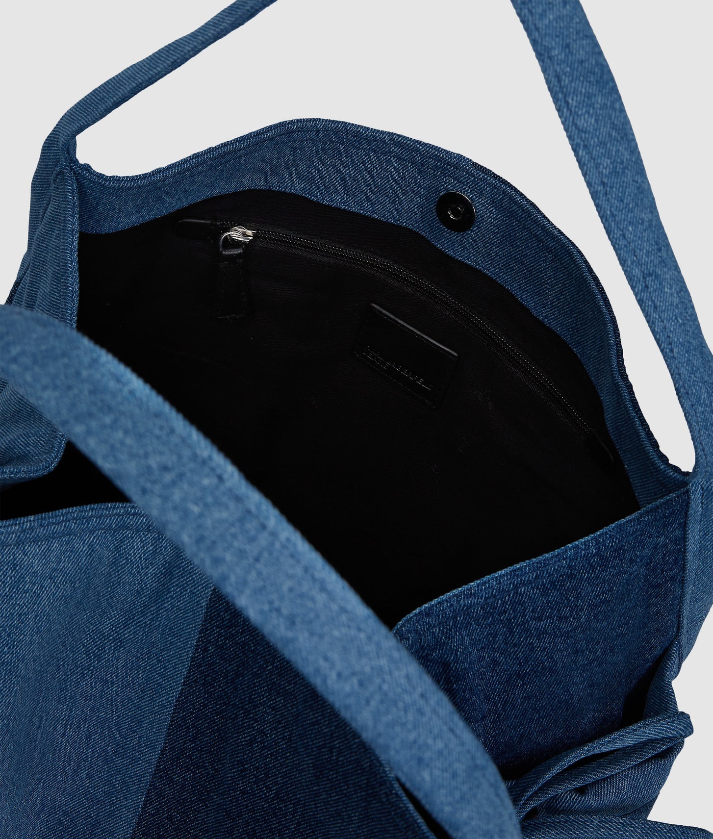 KarlLagerfeld Two-Tone Denim Shopper Standard Blue Denim-Light Denim