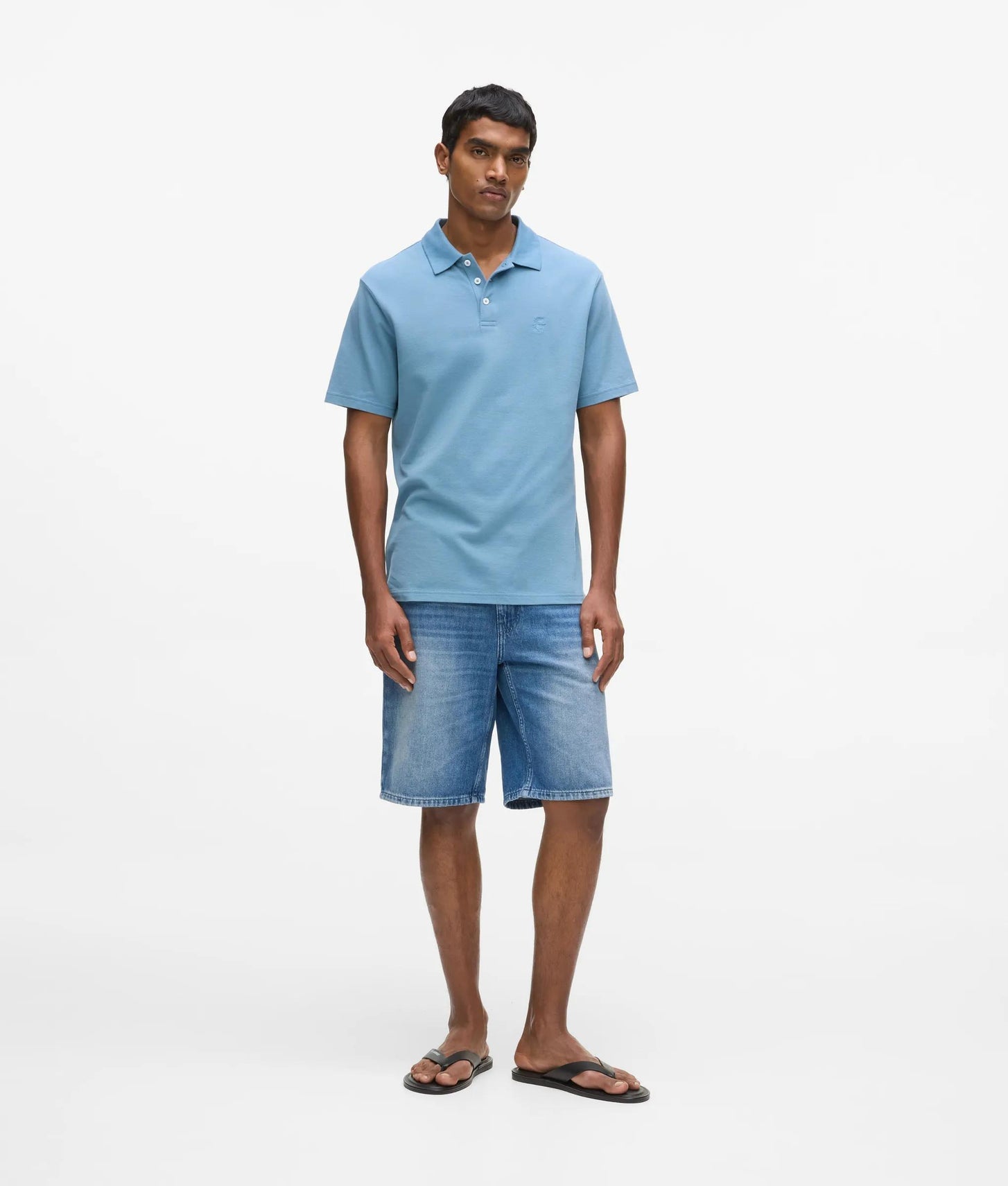 Karl Lagerfeld Straight Denim Shorts Washed Light Blue