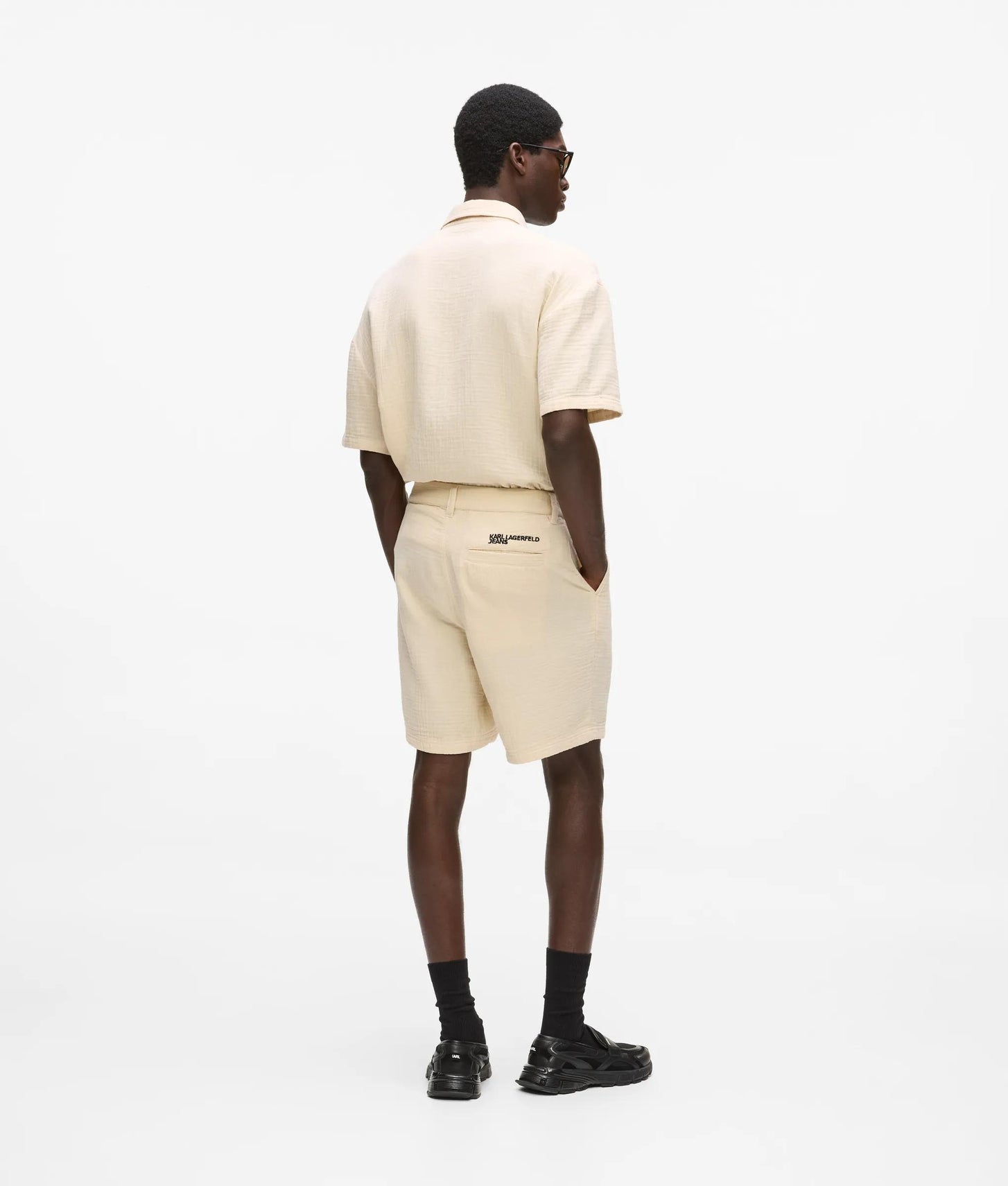Karl Lagerfeld Crinkled Shorts Whitecap Grey