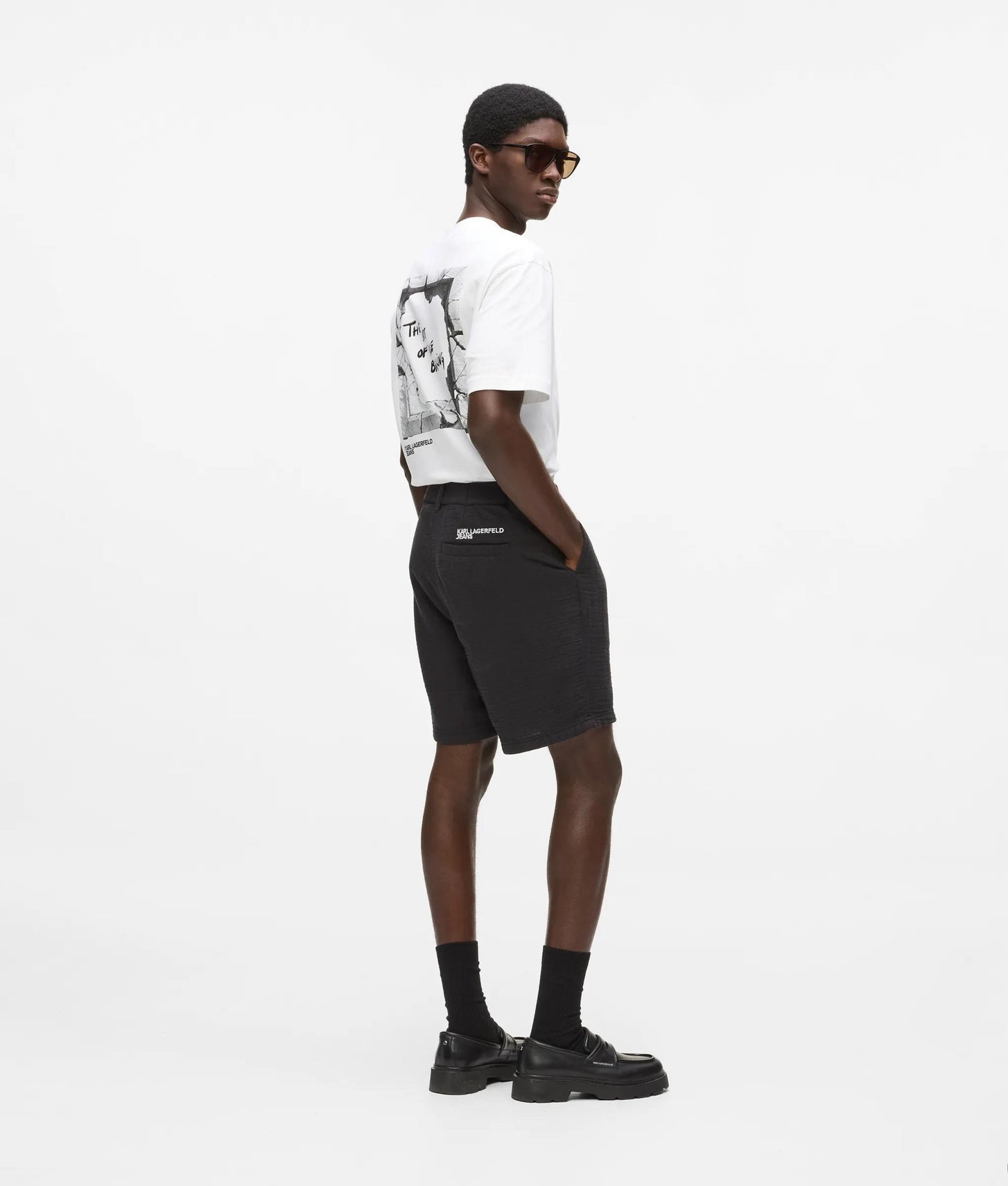 Karl Lagerfeld Crinkled Shorts Black