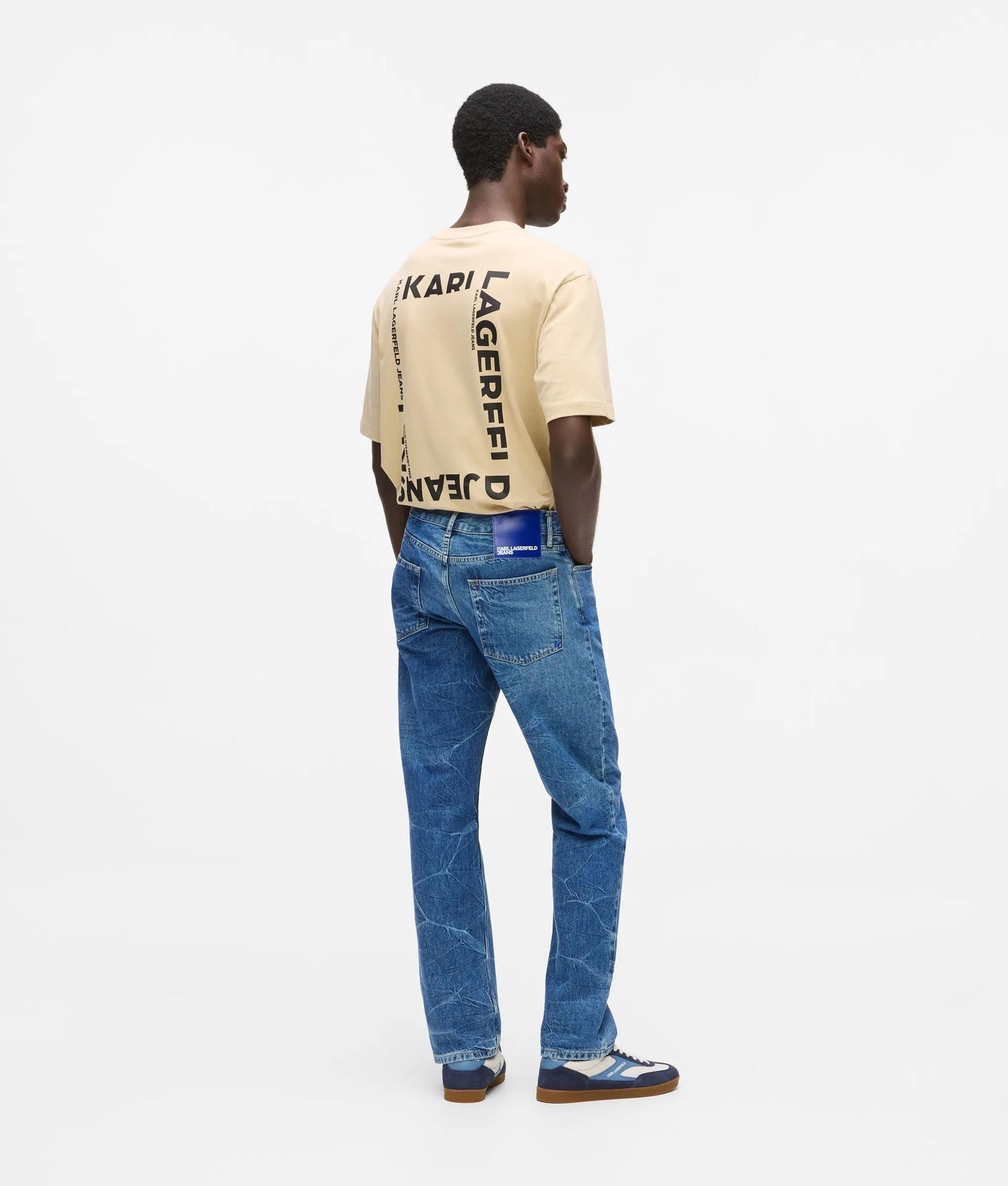 Karl Lagerfeld Marbled Straight Jeans Marble Blue
