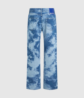 Karl Lagerfeld Relaxed Monogram Denim Jacket All Over Print Blue Denim