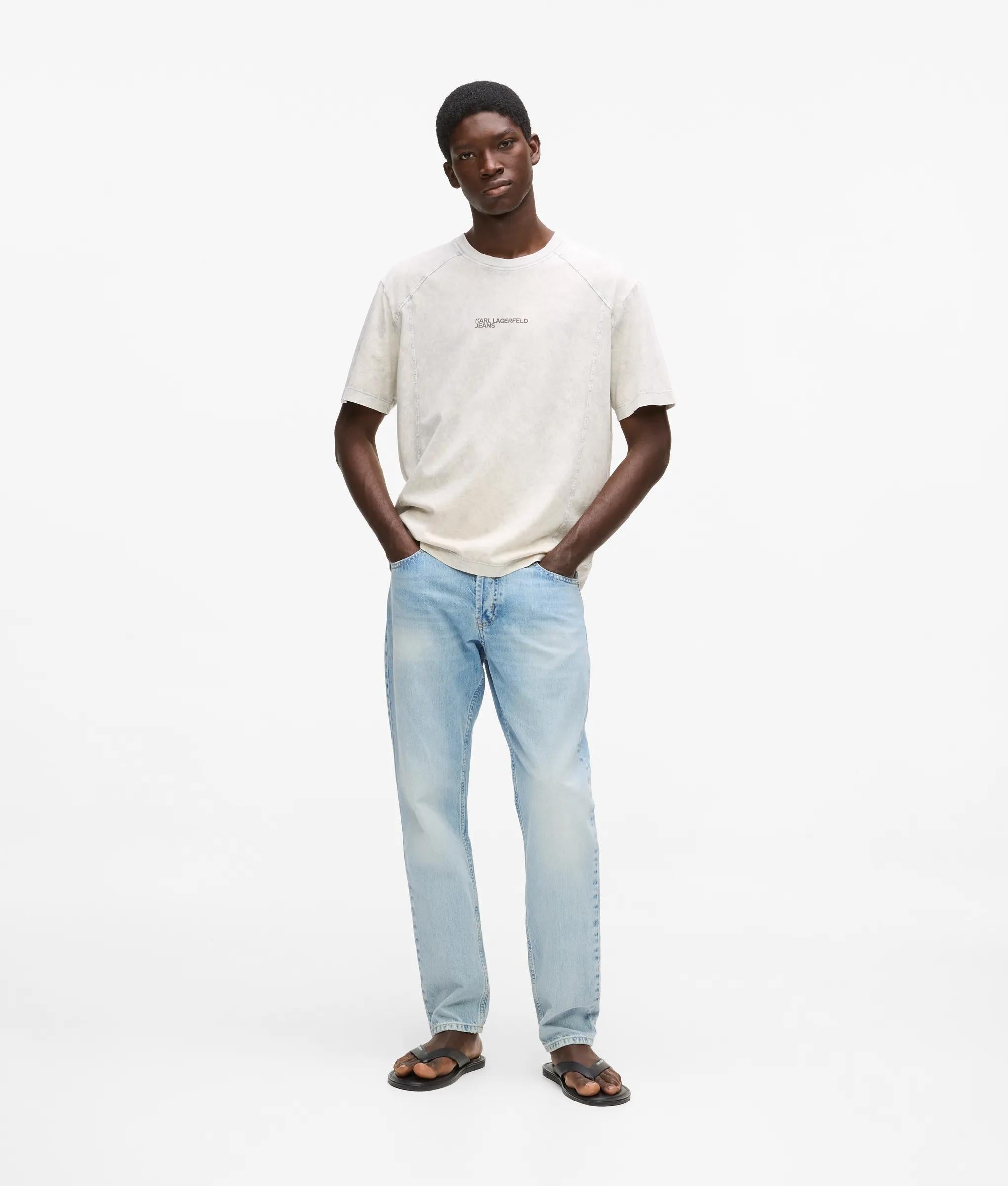 Karl Lagerfeld Vintage Wash Tapered Jeans Vintage Light Blue