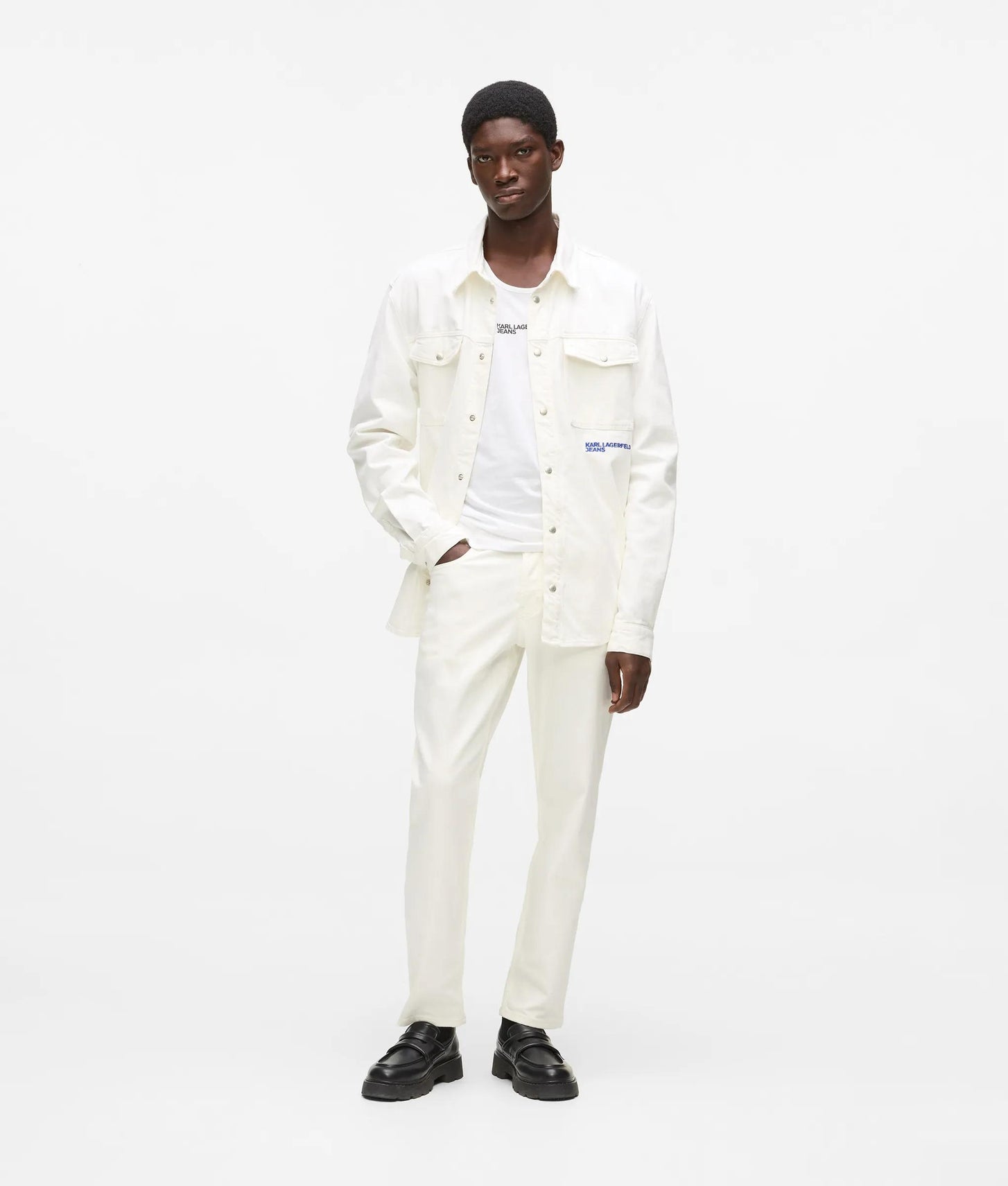 Karl Lagerfeld White Tapered Jeans White Denim