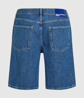 Karl Lagerfeld Two Tone Denim Overshirt Mid Blue Blocked